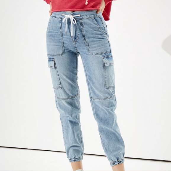 American Eagle Outfitters Pants - American Eagle Super High Waisted Denim Jogger